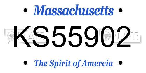 KS55902 Massachusetts License Plate