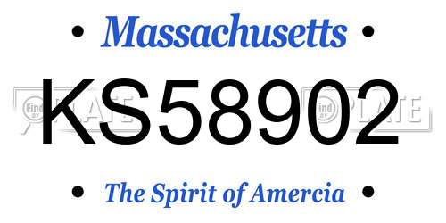 KS58902 Massachusetts License Plate