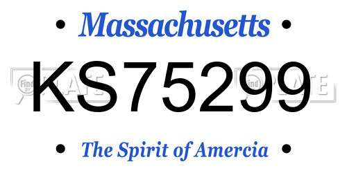 KS75299 Massachusetts License Plate