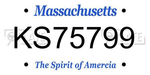 KS75799 Massachusetts License Plate
