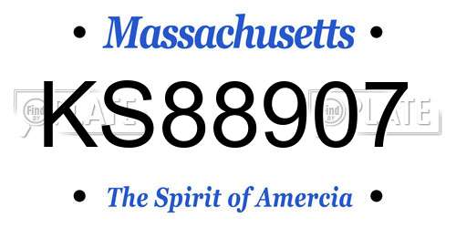 KS88907 Massachusetts License Plate