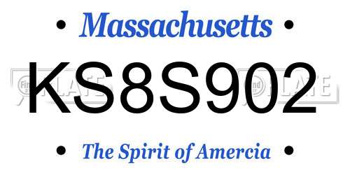 KS8S902 Massachusetts License Plate