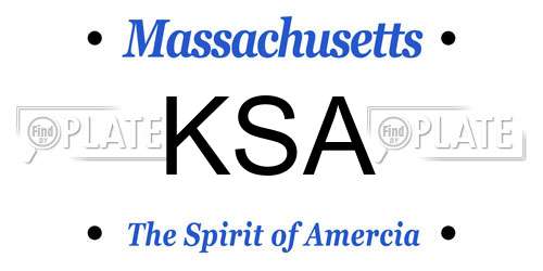 KSA Massachusetts License Plate