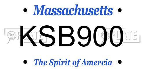 KSB900 Massachusetts License Plate