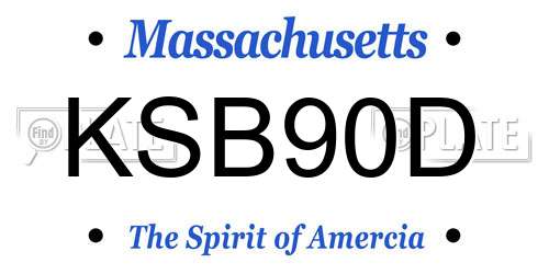 KSB90D Massachusetts License Plate