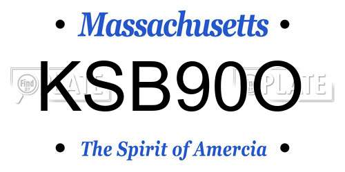 KSB90O Massachusetts License Plate