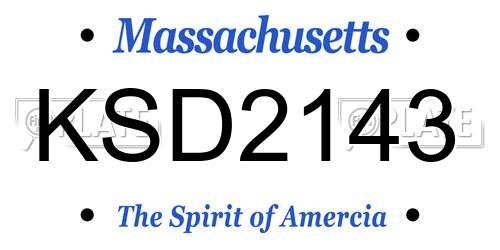 KSD2143 Massachusetts License Plate