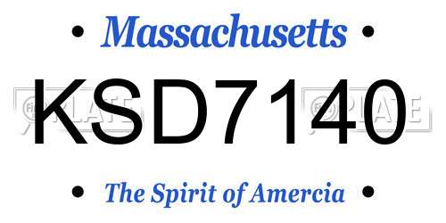 KSD7140 Massachusetts License Plate