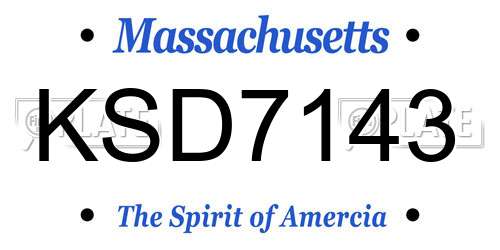 KSD7143 Massachusetts License Plate