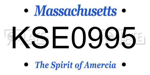 KSE0995 Massachusetts License Plate