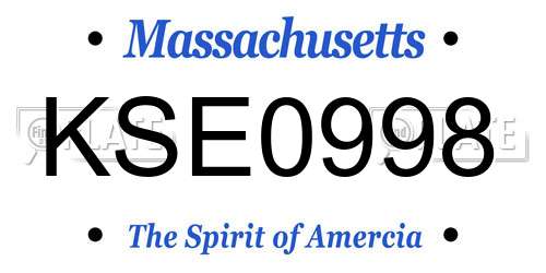 KSE0998 Massachusetts License Plate