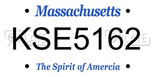 KSE5162 Massachusetts License Plate