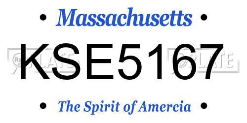 KSE5167 Massachusetts License Plate