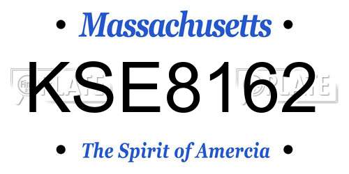 KSE8162 Massachusetts License Plate