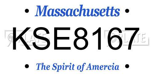 KSE8167 Massachusetts License Plate