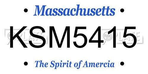 KSM5415 Massachusetts License Plate