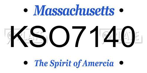 KSO7140 Massachusetts License Plate