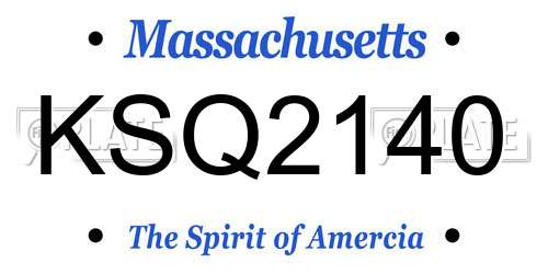 KSQ2140 Massachusetts License Plate