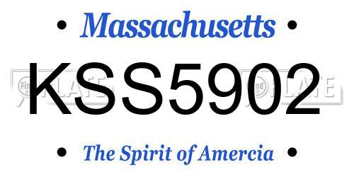KSS5902 Massachusetts License Plate