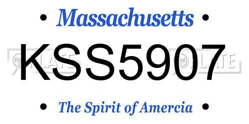 KSS5907 Massachusetts License Plate