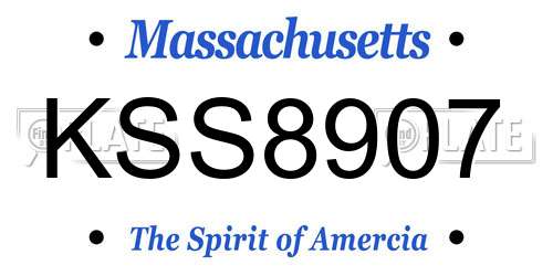 KSS8907 Massachusetts License Plate