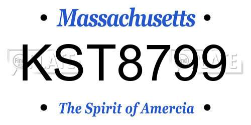 KST8799 Massachusetts License Plate