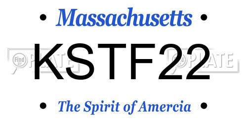 KSTF22 Massachusetts License Plate