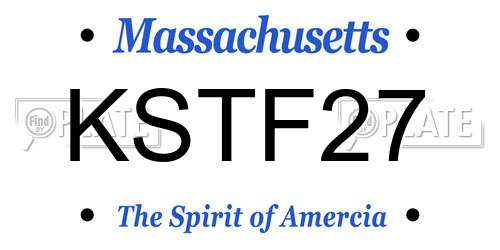 KSTF27 Massachusetts License Plate