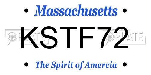 KSTF72 Massachusetts License Plate