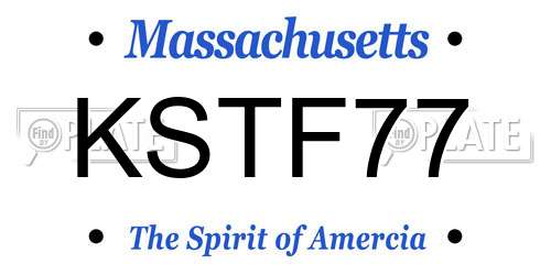 KSTF77 Massachusetts License Plate