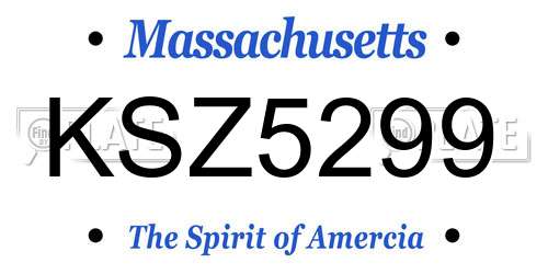 KSZ5299 Massachusetts License Plate