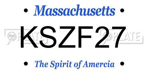 KSZF27 Massachusetts License Plate