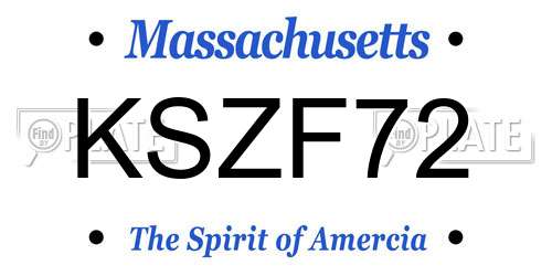 KSZF72 Massachusetts License Plate