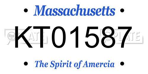 KT01587 Massachusetts License Plate