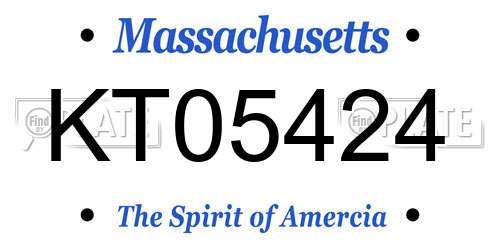 KT05424 Massachusetts License Plate