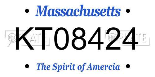 KT08424 Massachusetts License Plate
