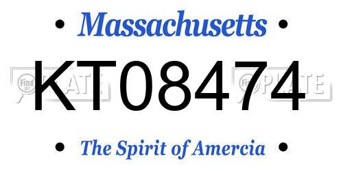 KT08474 Massachusetts License Plate