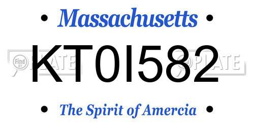 KT0I582 Massachusetts License Plate