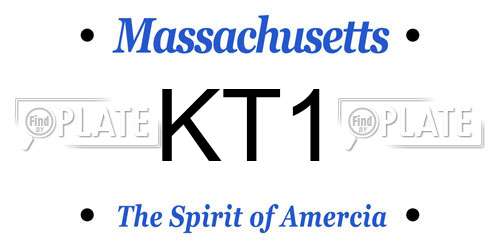 KT1 Massachusetts License Plate
