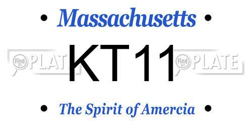 KT11 Massachusetts License Plate