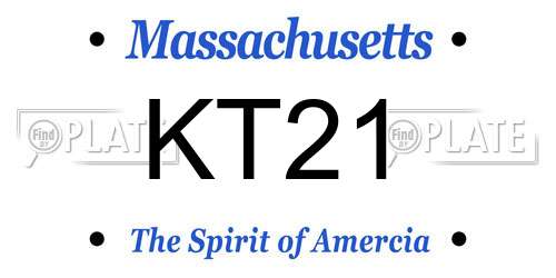 KT21 Massachusetts License Plate