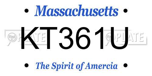 KT361U Massachusetts License Plate