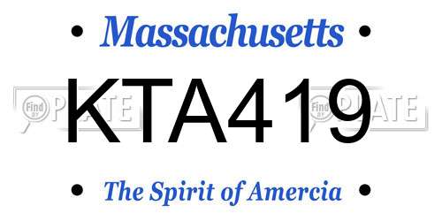 KTA419 Massachusetts License Plate