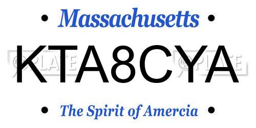 KTA8CYA Massachusetts License Plate