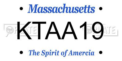 KTAA19 Massachusetts License Plate
