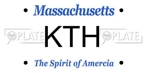 KTH Massachusetts License Plate