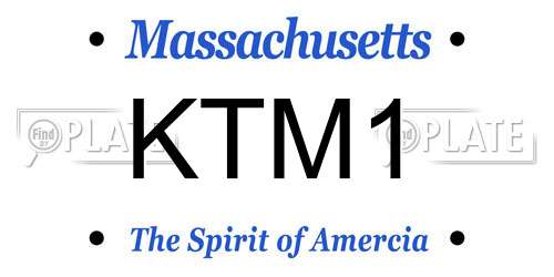 KTM1 Massachusetts License Plate