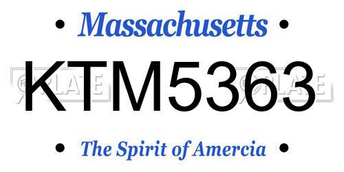 KTM5363 Massachusetts License Plate