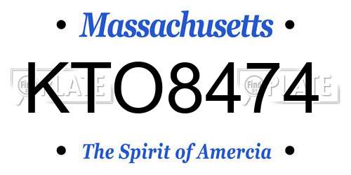 KTO8474 Massachusetts License Plate