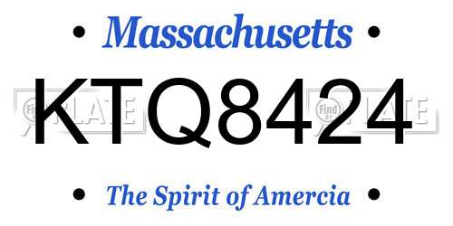KTQ8424 Massachusetts License Plate